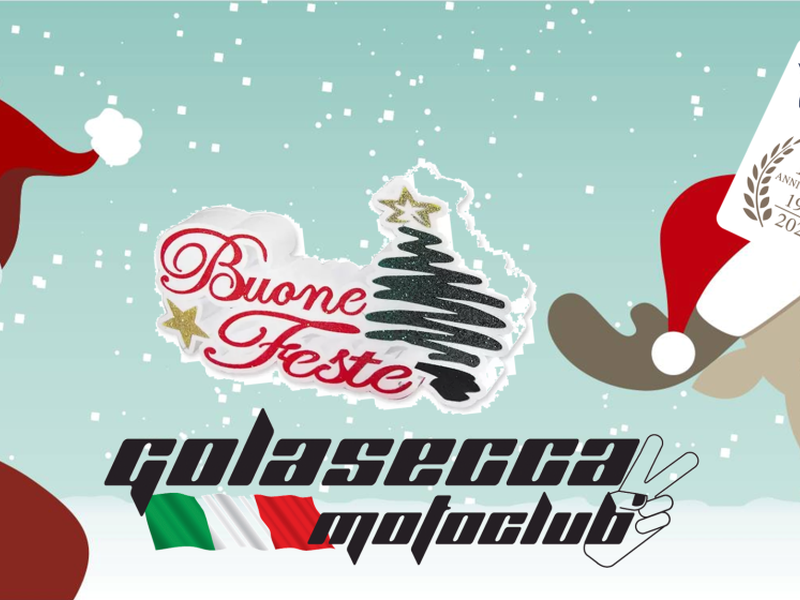 Banner natalizio con Babbo Natale e una renna